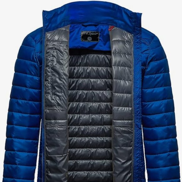 Fit Space Mens Down Alternative Jacket Quilted Lightweight Packable Padding Coat - Picture 2 of 9
